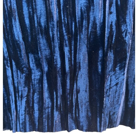 2/$30 ZARA W/B Collection Medium Velvet Navy Royal Blue Tie-Dye Top - Picture 8 of 11
